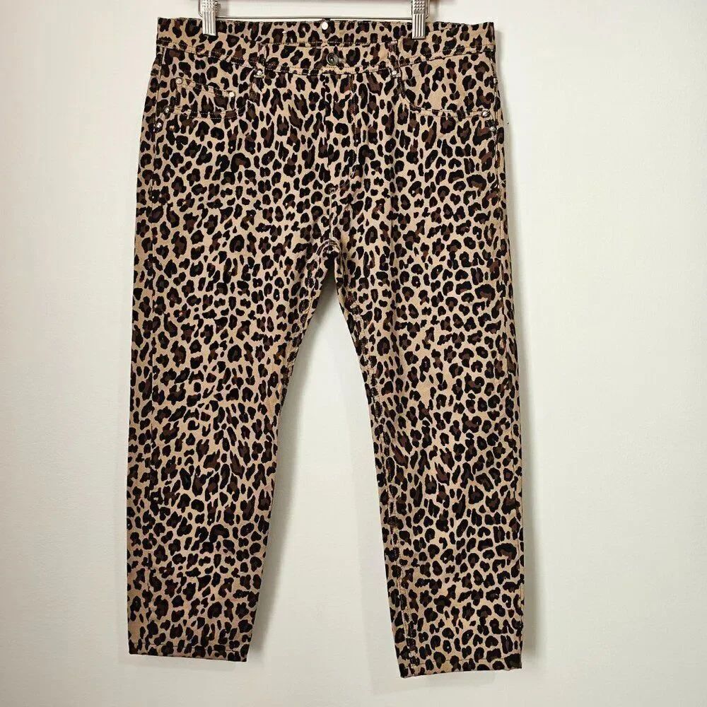 EUC LIKE NEW ZARA ANIMAL PRINT MID RISE SOFT PANTS SIZE 34 WOMENS